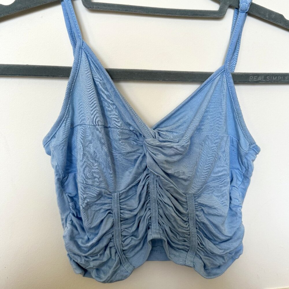 Periwinkle Blue  Ruched Crop Tank Top Women's Size S